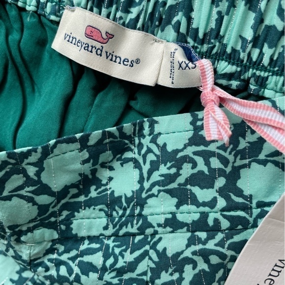 Vineyard Vines Teal Tonal Sea Floral Pull On Shorts, XXS - Picture 6 of 9